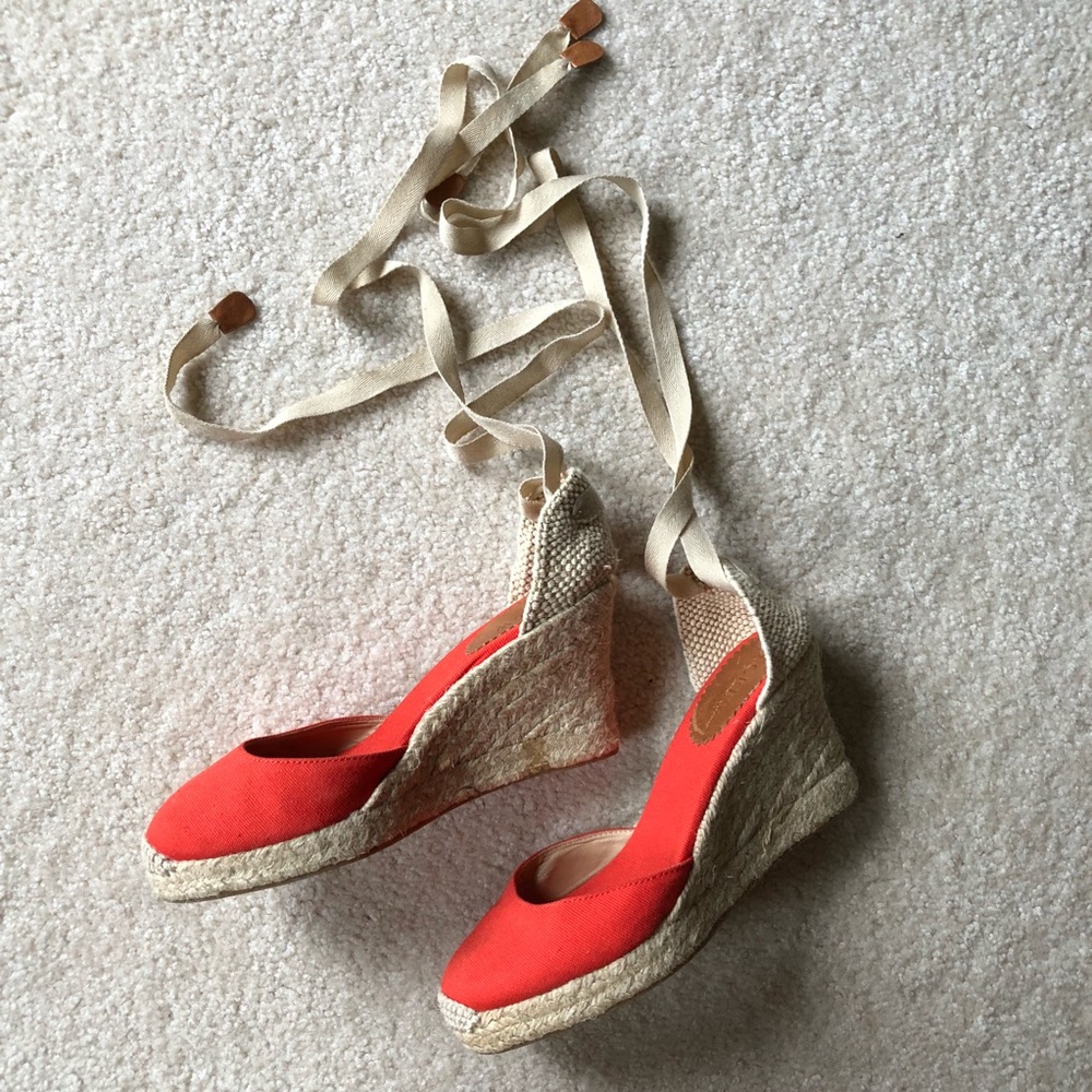 J. Crew Red Espadrilles NWOT